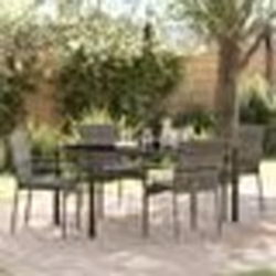 vidaXL Set de 4 chaises de jardin 5 pcs Gris 160 x 80 x 73 cm