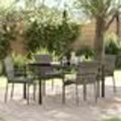 vidaXL Set de 4 chaises de jardin 5 pcs Gris 160 x 80 x 73 cm