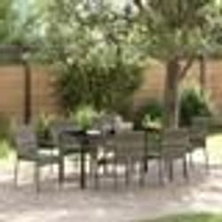 vidaXL Ensemble de chaises de jardin 7 pcs Gris 160 x 80 x 73 cm