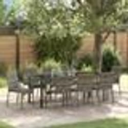 vidaXL Ensemble de chaises de jardin 9 pcs Gris 200 x 80 x 73 cm