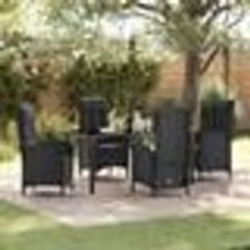 vidaXL Ensemble de salle à manger de jardin 5 pièces en poly rattan noir