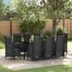 vidaXL Ensemble de salle à manger de jardin 9 pièces en poly rattan noir.