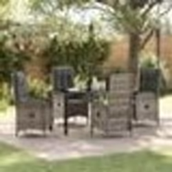 vidaXL Ensemble de salle à manger de jardin 5 pièces en rattan gris