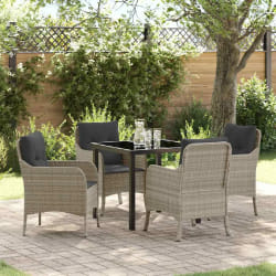 vidaXL Ensemble de salle à manger pour jardin 5 pcs Gris clair