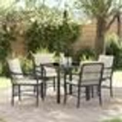 vidaXL Ensemble jardin 5 pièces avec coussins en poly rotin noir