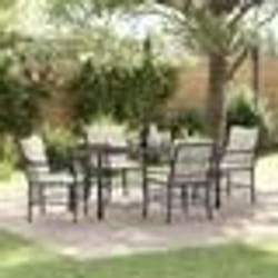 vidaXL Ensemble de salle à manger de jardin 5 pièces avec coussins noirs en rotin synthétique