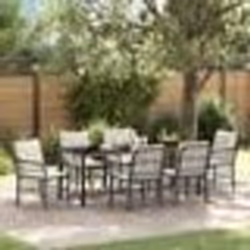 vidaXL Ensemble de Salle à Manger de Jardin 7 Pièces Avec Coussins Noir en Poly Rattan