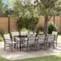 vidaXL Ensemble de salle à manger de jardin , 9 pièces, avec coussins, Rattan en poly Noir