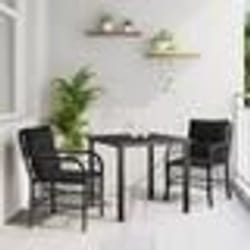 vidaXL Ensemble de jardin 3 pièces avec coussins en poly rotin noir