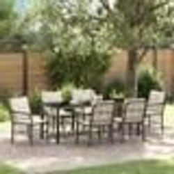 vidaXL Set de salle à manger de jardin , 7 pièces avec coussins en poly rotin marron.