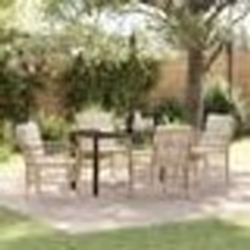 vidaXL Ensemble de salle à manger de jardin 5 pièces avec coussins beiges en rattan synthétique