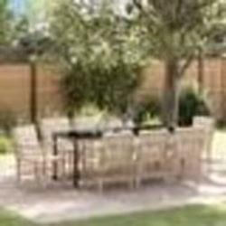 vidaXL Ensemble de 9 pièces pour le jardin avec coussins beige en poly rotin