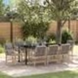 vidaXL Ensemble de jardin 9 pièces avec des coussins en poly rotin beige.