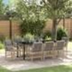 vidaXL Ensemble de jardin 9 pièces avec des coussins en poly rotin beige.