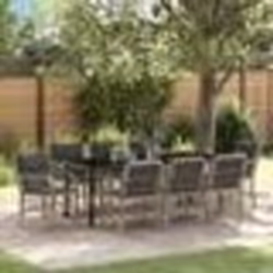 vidaXL Set de jardin de 9 pièces avec coussins gris clair en polyrotin