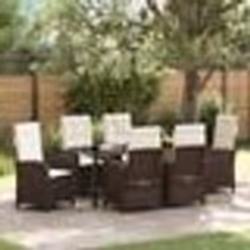 vidaXL Ensemble de jardin 7 pièces avec coussins marron poly rattan