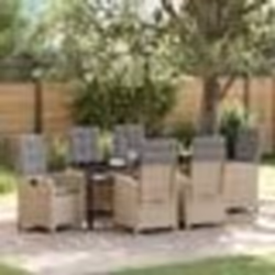 vidaXL Ensemble de Salle à Manger de Jardin 7 Pièces avec Coussins - Rattan Poly Beige
