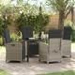 vidaXL Ensemble de jardin 5 pièces avec coussins en poly rotin gris clair