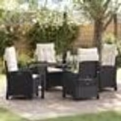 vidaXL Ensemble de jardin de 5 pièces avec coussins - Rattan synthétique noir