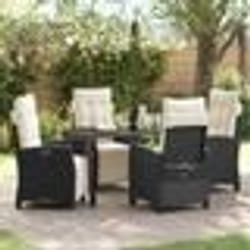 vidaXL Ensemble de salle à manger de jardin 5 pièces en poly rattan noir