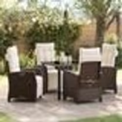 vidaXL Ensemble de salle à manger de jardin de 5 pièces en rattan poly marron
