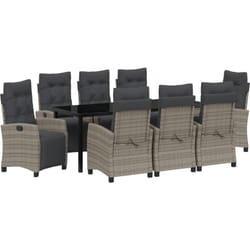 Vidaxl - Set de jardin de 9 pièces en rattan gris