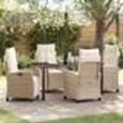 vidaXL Ensemble de salle à manger de jardin 5 pièces en rotin poly beige