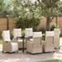 vidaXL Ensemble de salle à manger de jardin 7 pièces en rattan poly beige