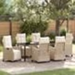 vidaXL Ensemble de salle à manger de jardin 7 pièces en rotin polybeige
