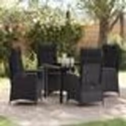 vidaXL Ensemble de Salle à Manger de Jardin 5 Pièces - Noir Rattan Synthétique
