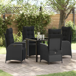 Vidaxl - Ensemble de salle à manger de jardin 5 pièces Noir Poly Rattan
