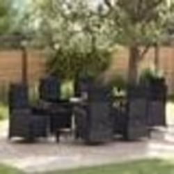 vidaXL Ensemble de salle à manger de jardin 7 pièces en poly rattan noir