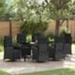 vidaXL Ensemble de salle à manger de jardin 7 pièces en poly rattan noir