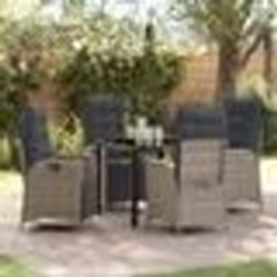vidaXL Ensemble de Salle à Manger de Jardin 5 Pièces en Rattan Poly Gris
