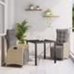 vidaXL Set de jardin 3 pièces en polyrotin beige