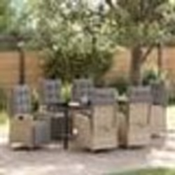 vidaXL Ensemble de salle à manger de jardin 7 pièces en rotin synthétique beige