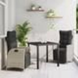 vidaXL Ensemble de 3 pièces pour salle à manger de jardin gris clair en poly rattan