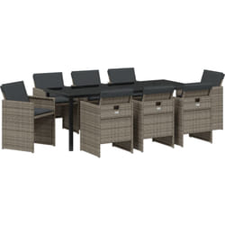 Vidaxl - Ensemble de salle à manger de jardin de 9 pièces avec des coussins en poly rotin gris