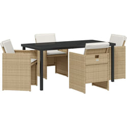 Vidaxl - Ensemble de salle à manger de jardin 5 pièces avec coussins beige en rotin synthétique