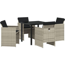 Vidaxl - Set de salle à manger de jardin 5 pièces avec des coussins gris clair en poly rotin