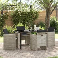 vidaXL Ensemble de salle à manger pour jardin 5 pcs Gris clair