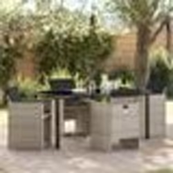 vidaXL Ensemble de jardin 5 pièces avec coussins gris clair en rattan synthétique
