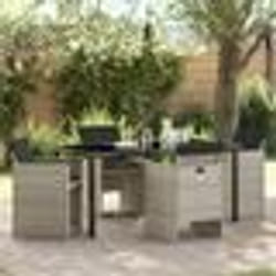vidaXL Ensemble de jardin 5 pièces avec coussins gris clair en rattan synthétique