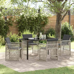 vidaXL Ensemble de salle à manger pour jardin 5 pcs Gris clair
