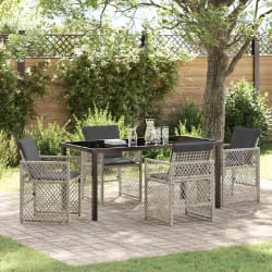 vidaXL Ensemble de salle à manger pour jardin 5 pcs Gris clair