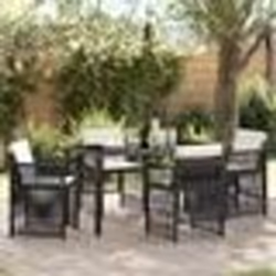 vidaXL Ensemble de salle à manger de jardin 5 pièces avec coussins en poly rotin noir