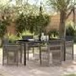 vidaXL Ensemble de salle à manger de jardin 5 pièces avec coussins gris en polyrotin