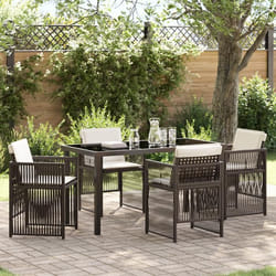 vidaXL Ensemble de salle à manger de jardin 5 pièces en poly rotin brun