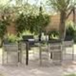 vidaXL Set de jardin 5 pièces avec coussins en rotin gris clair