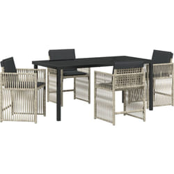 Vidaxl - Ensemble de jardin 5 pièces avec coussins gris clair en poly rattan.